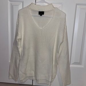Cream key hole sweater